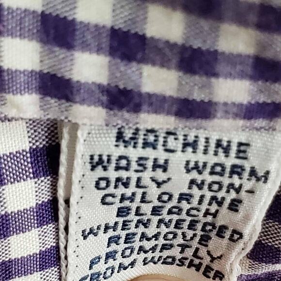 Polo Ralph Lauren Shirt Oxford Button Down Purple Plaid SS Size Large L Blake - Picture 8 of 10